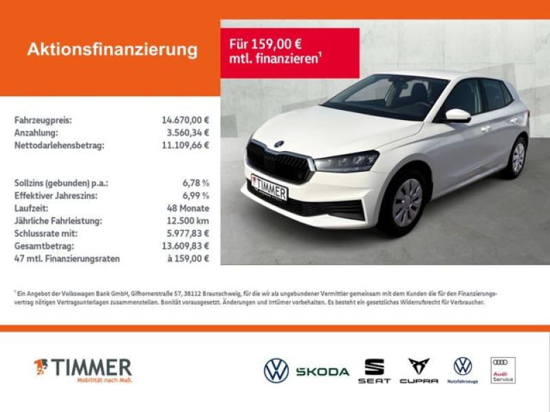 SKODA  Fabia 1.0 ACTIVE +LED +DAB+ +SHZ +KLIMA +PDC +, Candy-Weiß
