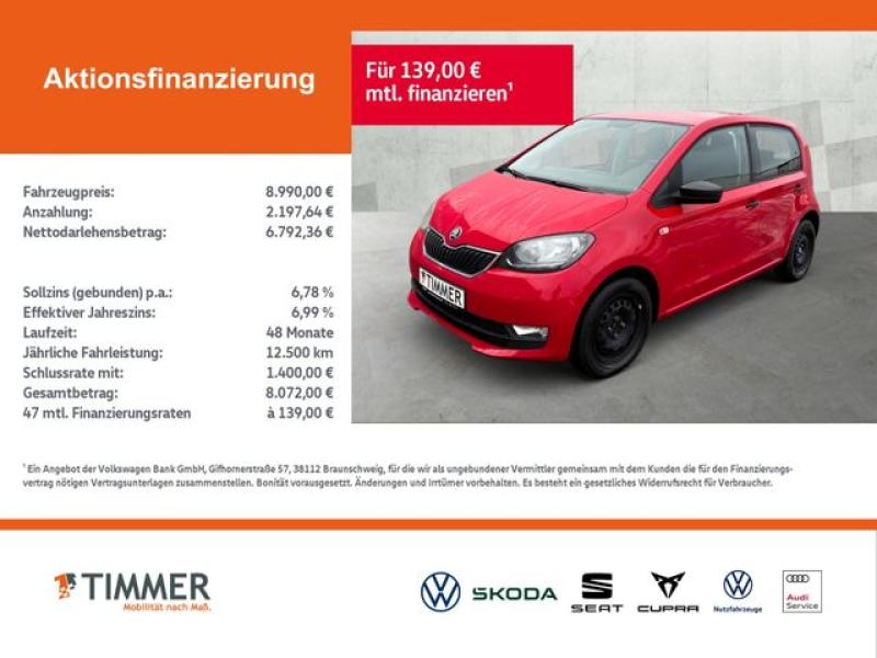 SKODA  Citigo 1.0 Cool Edition *5-TÜRER*KLIMA* Ganzjahr, Tornado-Rot