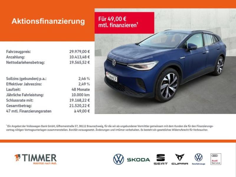 VW  ID.4 PRO PERF. 82kWh +WÄPU +AHK +CARPLAY +20" +R, Blue Dusk Metallic