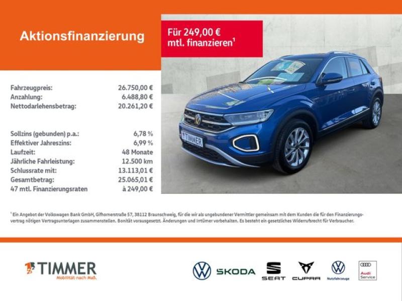 VW  T-Roc 1.5 TSI DSG STYLE +LED +ACC +VIRTUAL +NAVI, Ravennablau Metallic