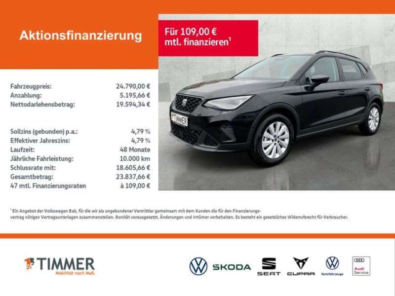 SEAT  Arona Road Edition 1.0TSI 85kW (116 PS)*DSG*RFK*, Midnight Schwarz Metallic