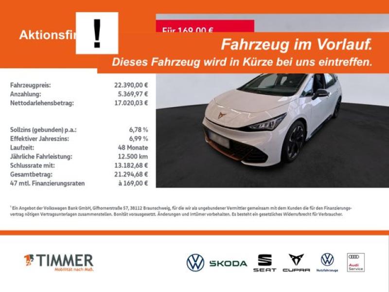 CUPRA  Born 62 kWh +WÄPU +LED +ACC +RKAM +NAVI +SHZ +19, Eisweiß