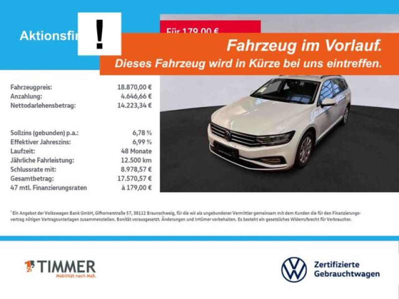 VW  Passat Variant 2.0 TDI +LED +ACC +RKAM +NAVI +SH, Gletscherweiß Metallic