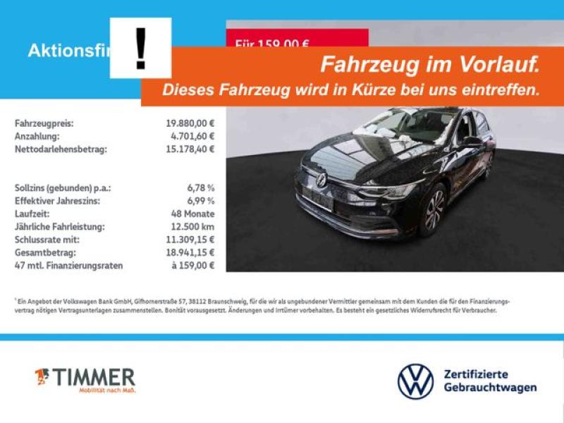 VW  Golf VIII 1.5 eTSI DSG ACTIVE +LED +ACC +VIRTUAL, Deep Black Perleffekt