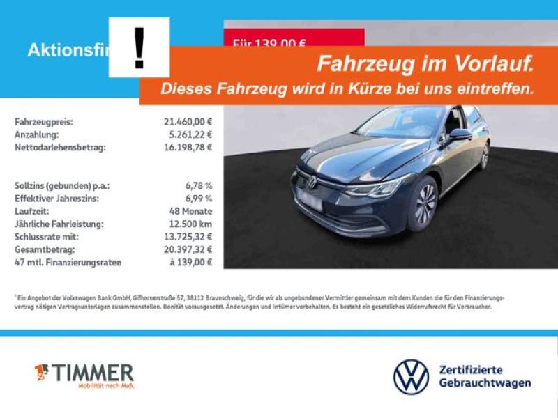 VW  Golf VIII 1.5 TSI MOVE +LED +ACC +VIRTUAL +NAVI, Deep Black Perleffekt