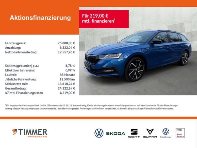 SKODA  Octavia Combi 2.0 TDI DSG SPORTLINE +PANO +DCC +, Race Blau Metallic