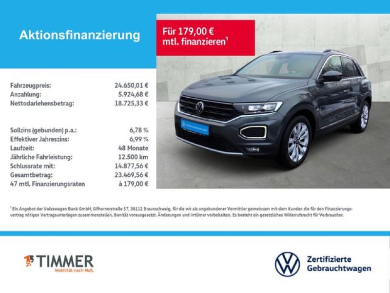 VW  T-Roc 2.0 TDI DSG 4MOTION SPORT +AHK +LED +ACC +, Indiumgrau Metallic