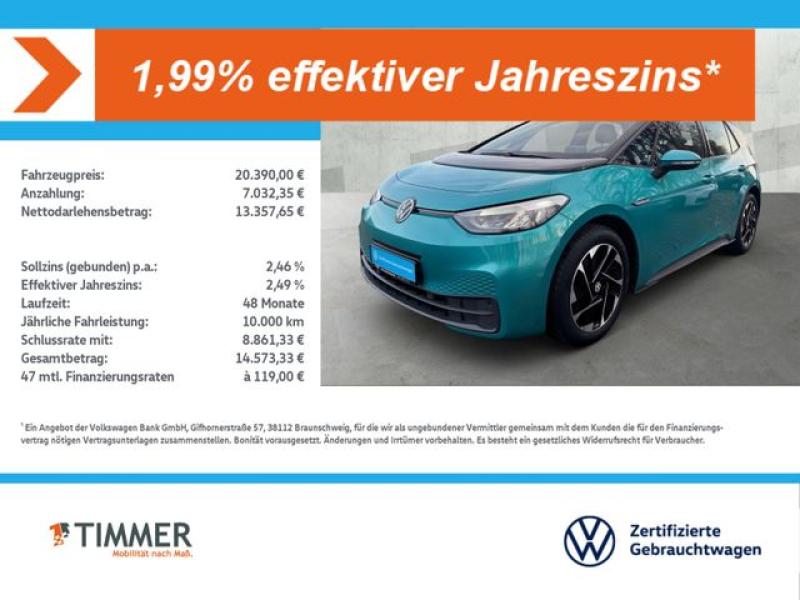 VW  ID.3 PRO PERF. 62 kWh LIFE +LED +ACC +CARPLAY +1, Makena Türkis Metallic