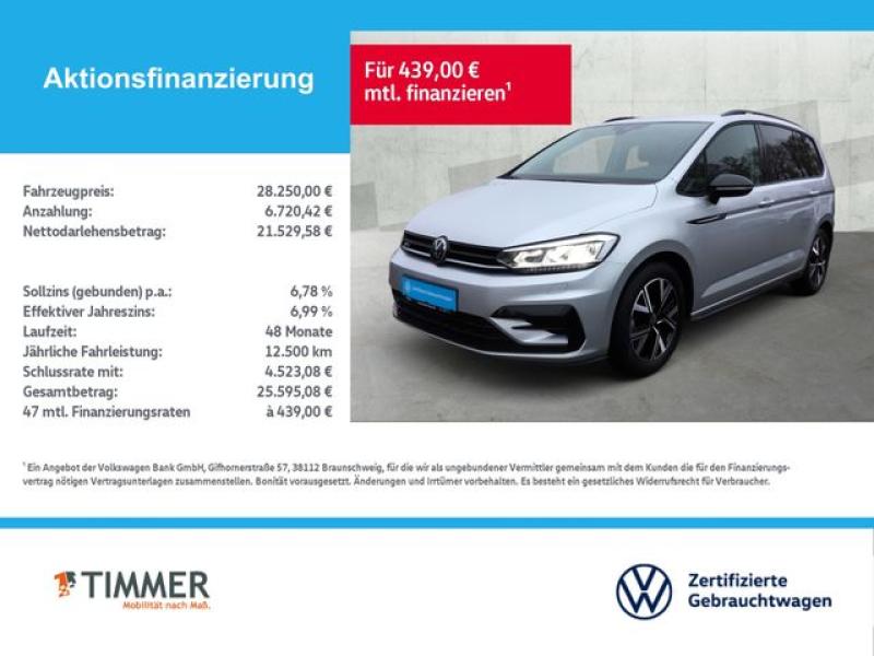 VW  Touran 1.5 TSI DSG High R-Line*NAVI*KAMERA*BLACK, Reflexsilber Metallic