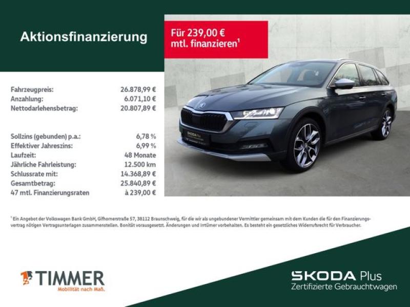 SKODA  Octavia Combi 2.0 TDI DSG 4x4 SCOUT +AHK +PANO +, Quarz Grau Metallic