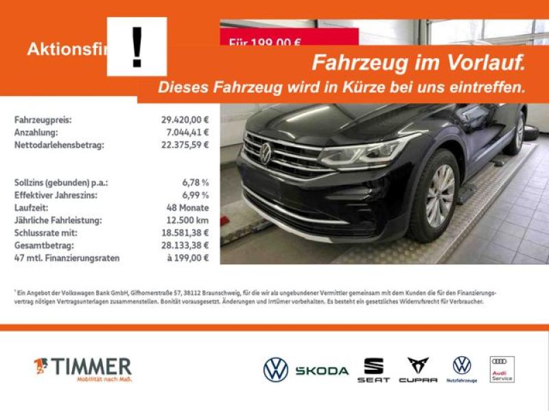 VW  Tiguan 1.5 TSI DSG ELEGANCE +AHK +IQ.LIGHT +ACC, Deep Black Perleffekt