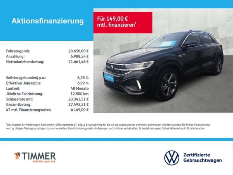 VW  T-Roc 1.5 TSI DSG R-LINE +AHK +LED +ACC +RKAM +V, Deep Black Perleffekt