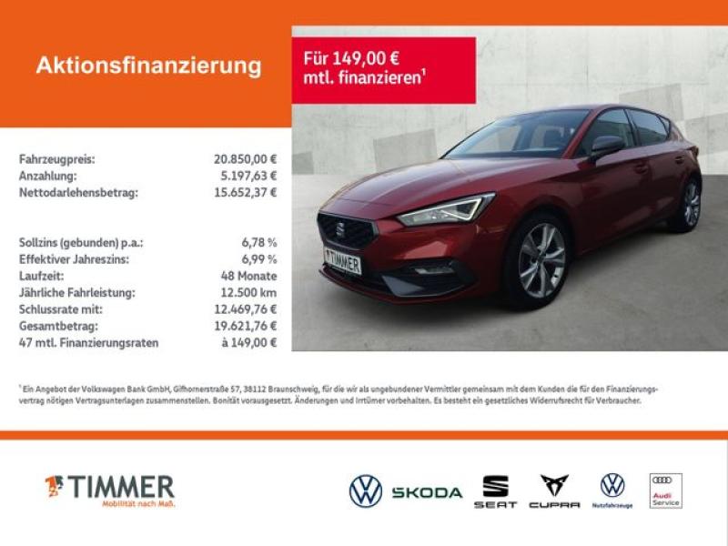 SEAT  Leon 1.5 TSI FR +LED +RKAM +APP-CONN +NAVI +, Desire Rot Metallic