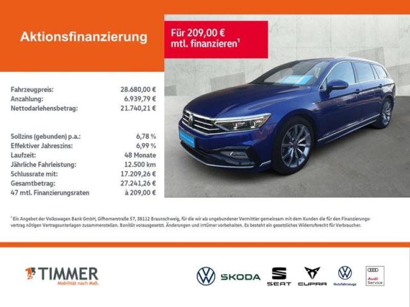 VW  Passat Variant 2.0 TDI DSG R-LINE +IQ.LIGHT +AHK, Lapiz Blue Metallic