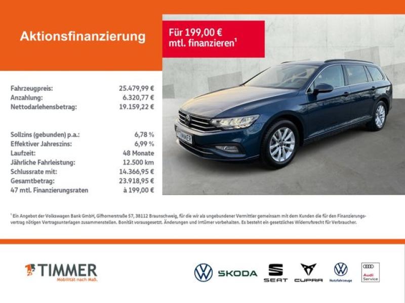 VW  Passat Variant 1.5 TSI DSG BUSINESS +AHK +LED +A, Aquamarinblau Metallic