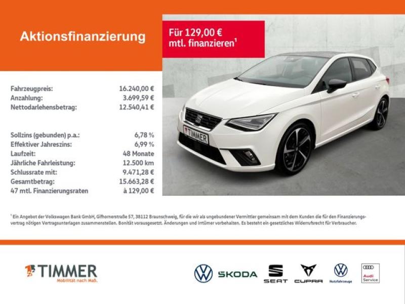 SEAT  Ibiza 1.0 TSI FR +BEATS +PANO +LED +NAVI +SHZ +1, Candy  Weiss