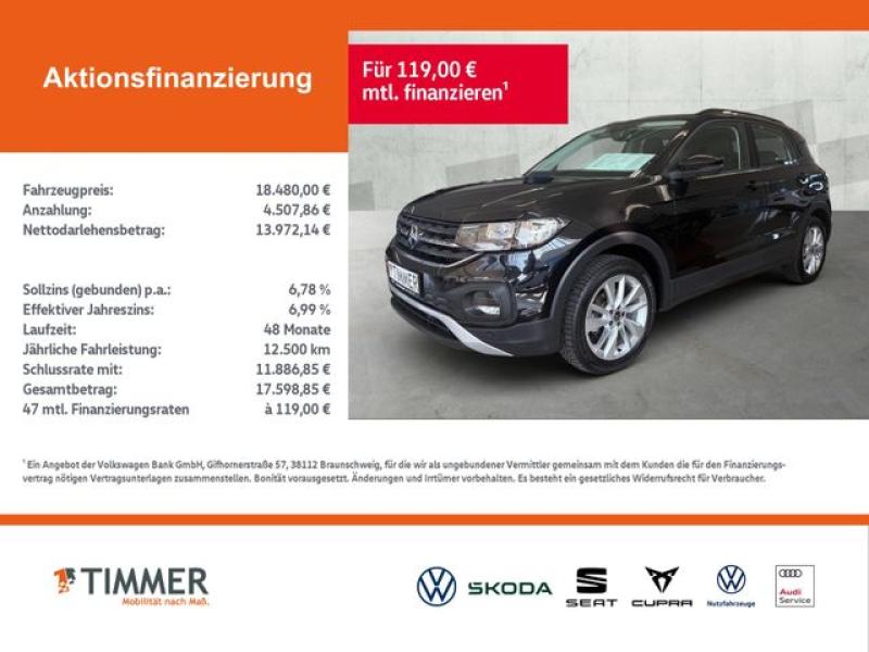 VW  T-Cross 1.0 TSI LIFE +RKAM +VIRTUAL +DAB+ +17" +, Deep Black Perleffekt