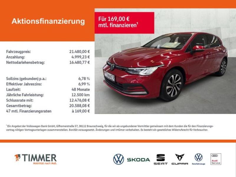 VW  Golf VIII 1.5 TSI ACTIVE +LED +ACC +VIRTUAL +NAV, Kings Red Metallic