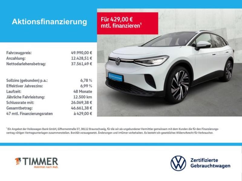 VW  ID.4 Pro 210 kW *AHK*NAVI*PDC*TRAVELASS*, Gletscherweiß Metallic