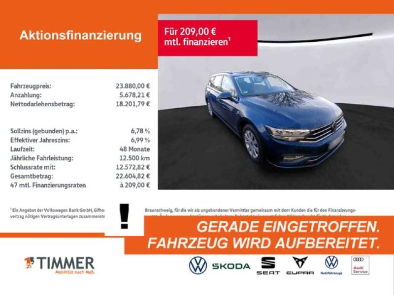 VW  Passat Variant 2.0 TDI DSG BUSINESS +AHK +LED +A, Aquamarinblau Metallic