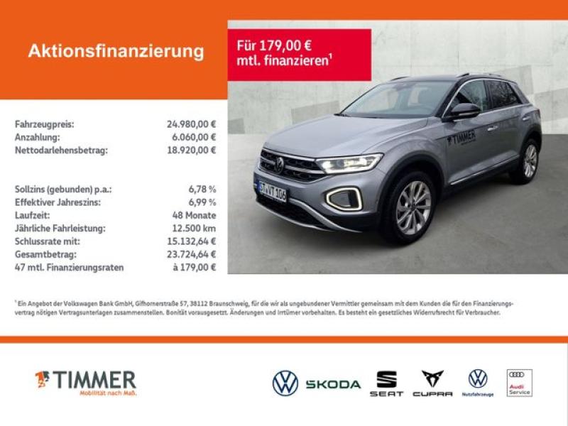 VW  T-Roc 1.5 TSI DSG STYLE *ACC *LED *AHK *SHZ *NAV, Pyritsilber Metallic