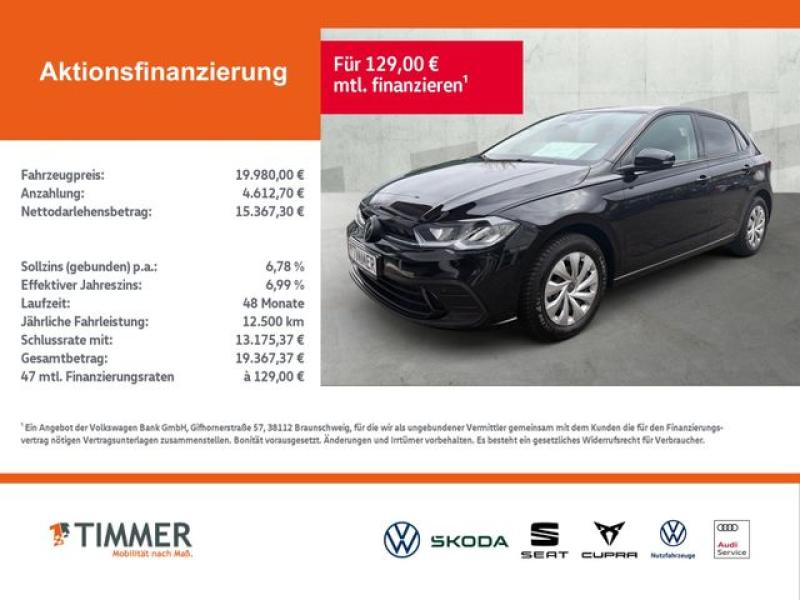 VW  Polo 1.0 TSI LIFE +LED +ACC +VIRTUAL +NAVI +SHZ, Deep Black Perleffekt