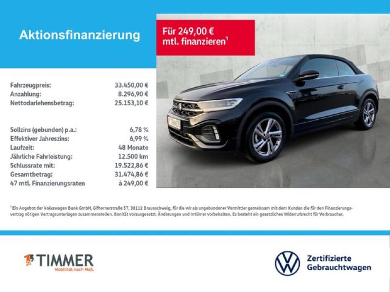 VW  T-Roc Cabriolet 1.5 TSI DSG R-LINE +AHK +LED +AC, Deep Black Perleffekt