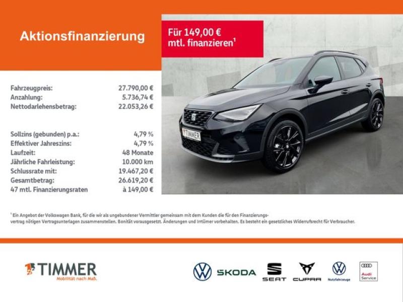 SEAT  Arona FR Black Edition 1.0TSI 85kW (116PS)*DSG*S, Midnight Schwarz Metallic