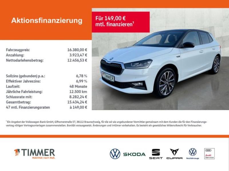 SKODA  Fabia 1.0 TSI DSG First Edition +LED +RKAM +VIRT, Moon Weiß Perleffekt