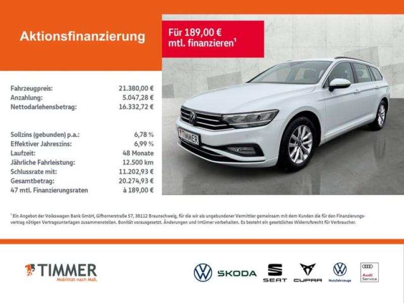 VW  Passat Variant 2.0 TDI DSG BUSINESS +AHK +LED +A, Gletscherweiß Metallic