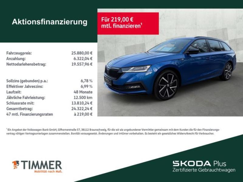 SKODA  Octavia Combi 2.0 TDI DSG SPORTLINE +PANO +DCC +, Race Blau Metallic