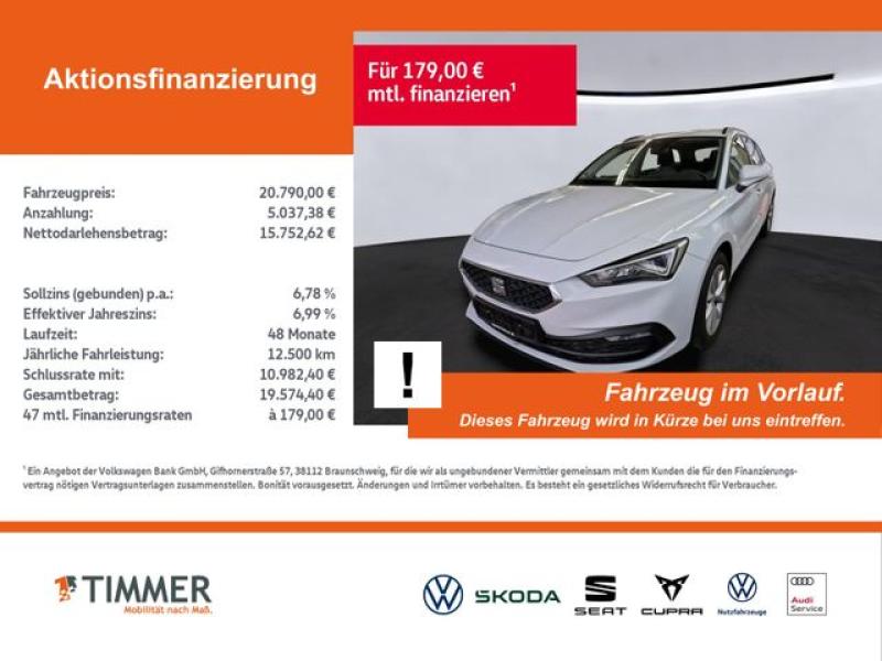 SEAT  Leon ST 1.5 eTSI DSG STYLE +LED +ACC +RKAM +SHZ, Nevada Weiß Metallic