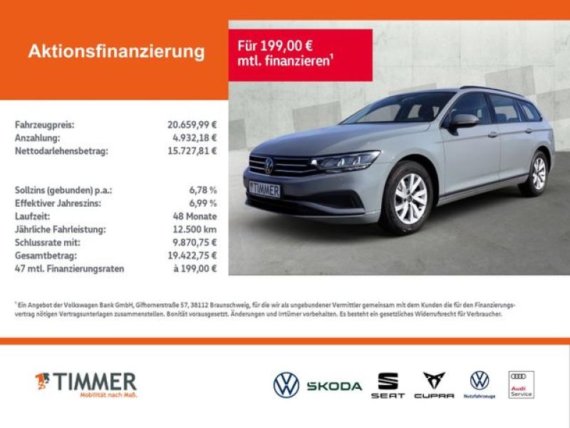 VW  Passat Variant 2.0 TDI DSG +AHK +LED +ACC +RKAM, Mondsteingrau
