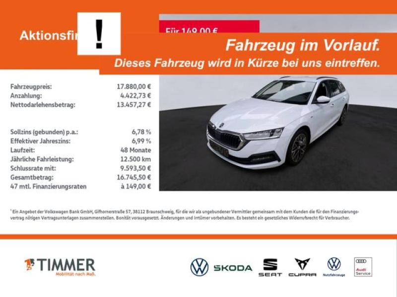 SKODA  Octavia Combi 2.0 TDI CLEVER +LED +RKAM +NAVI +S, Moon Weiß Perleffekt