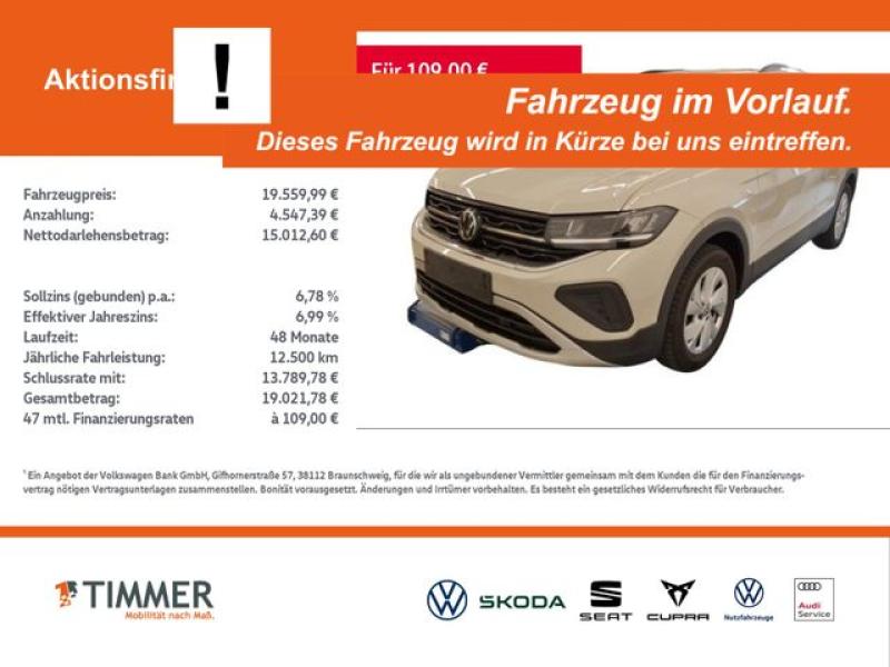 VW  T-Cross 1.0 TSI LIFE +AHK +LED +ACC +CARPLAY +VI, Ascotgrau