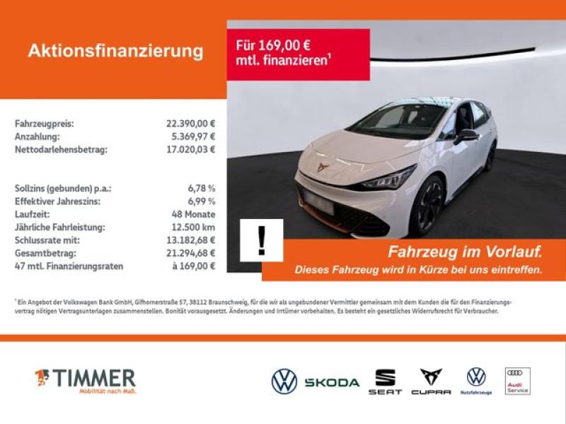 CUPRA  Born 62 kWh +WÄPU +LED +ACC +RKAM +NAVI +SHZ +19, Eisweiß