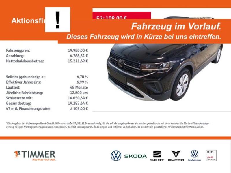 VW  T-Cross 1.0 TSI LIFE +LED +ACC +CARPLAY +VIRTUAL, Deep Black Perleffekt