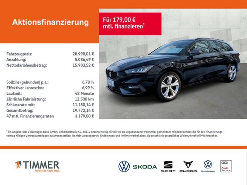 SEAT  Leon ST 1.5 TSI FR +LED +ACC +NAVI +SHZ +17" +AP, Mitternachtsschwarz