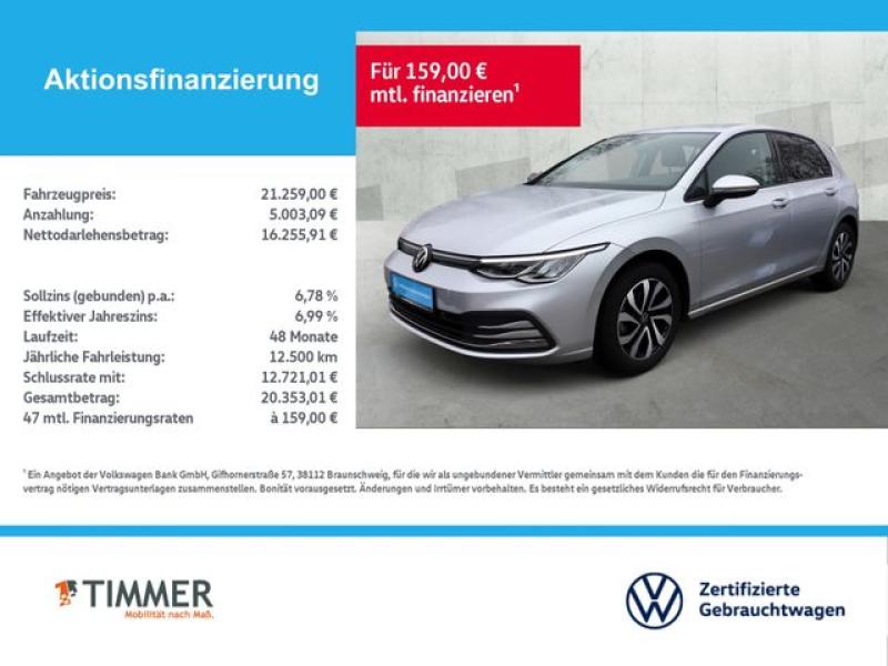 VW  Golf VIII 1.5 TSI ACTIVE +LED +ACC +VIRTUAL +IQ., Reflexsilber Metallic