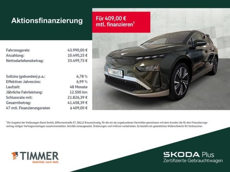 SKODA  Enyaq 60 Loft *AHK*SMARTLINK*WÄRMEPUMPE*, Olibo-Grün Metallic