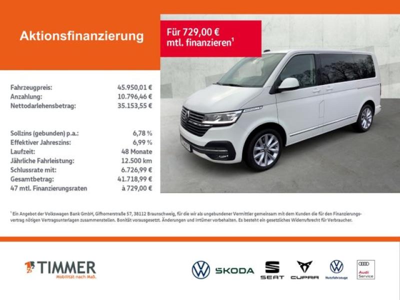 VW  T6.1 Multivan 2.0 TDI DSG GENERATION SIX +AHK +S, Candy Weiß