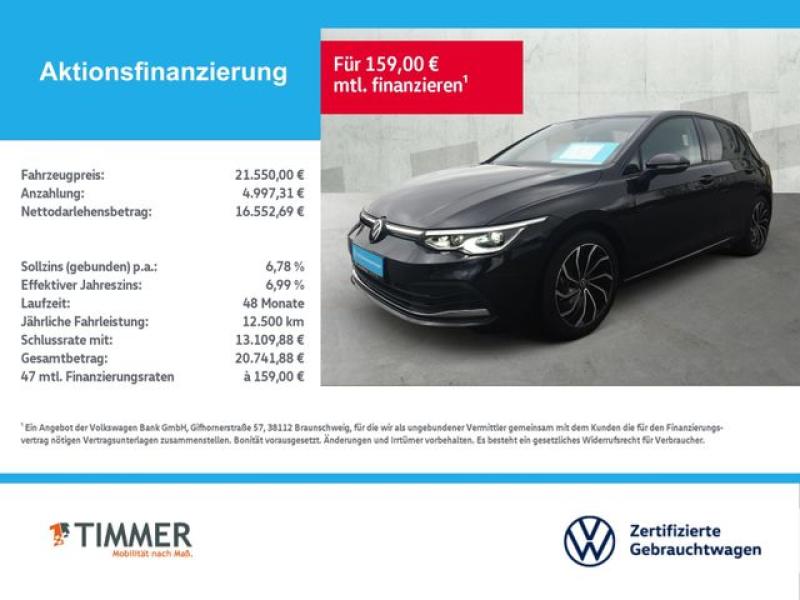 VW  Golf VIII 1.5 TSI ACTIVE +AHK +LED +ACC +RKAM +V, Deep Black Perleffekt