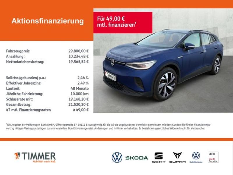 VW  ID.4 PRO PERF. 82kWh +WÄPU +AHK +CARPLAY +20" +R, Blue Dusk Metallic