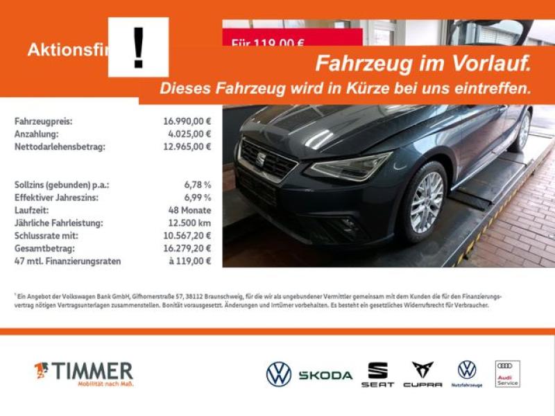 SEAT  Ibiza 1.0 TSI FR +LED +NAVI +SHZ +ALU +DAB +ALLW, Magnetic Grau Metallic