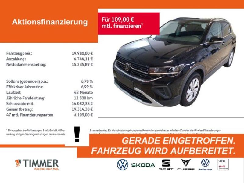 VW  T-Cross 1.0 TSI LIFE +LED +ACC +CARPLAY +VIRTUAL, Deep Black Perleffekt