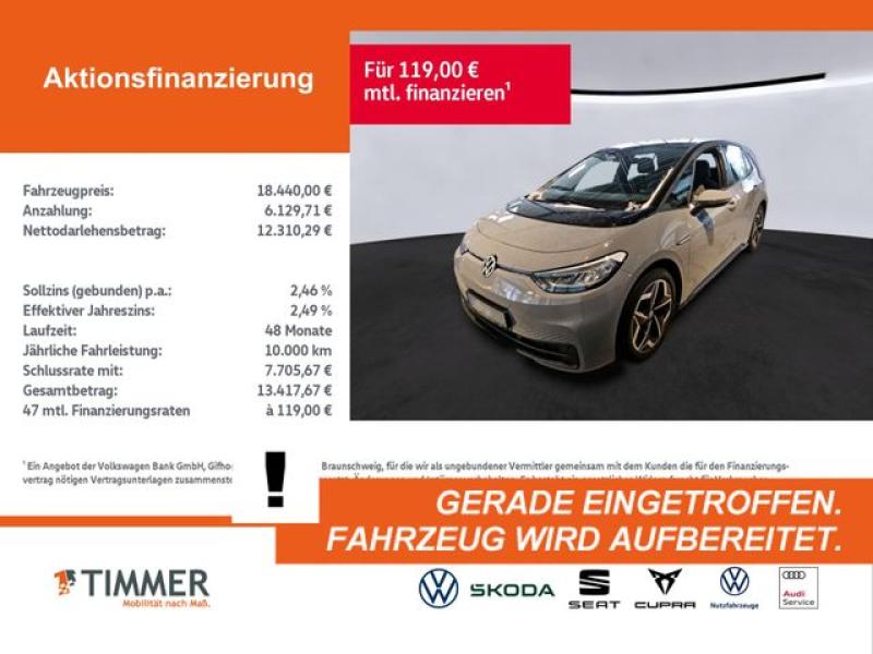 VW  ID.3 PRO 62 kWh +LED +CARPLAY +NAVI +SHZ +19" +D, Mondsteingrau Schwarz