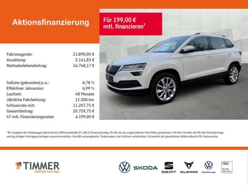 SKODA  Karoq 2.0 TDI DSG CLEVER +LED +RKAM +VIRTUAL +NA, Moon Weiß Perleffekt