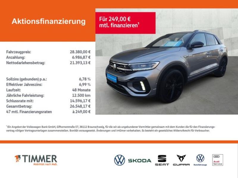 VW  T-Roc 1.5 TSI DSG R-LINE +IQ.LIGHT +RKAM +ACC +A, Pyrit Silber Metallic Deep Bla