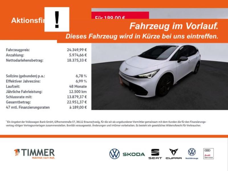 CUPRA  Born 62 kWh +WÄPU +LED +ACC +RKAM +NAVI +SHZ +18, Eisweiß