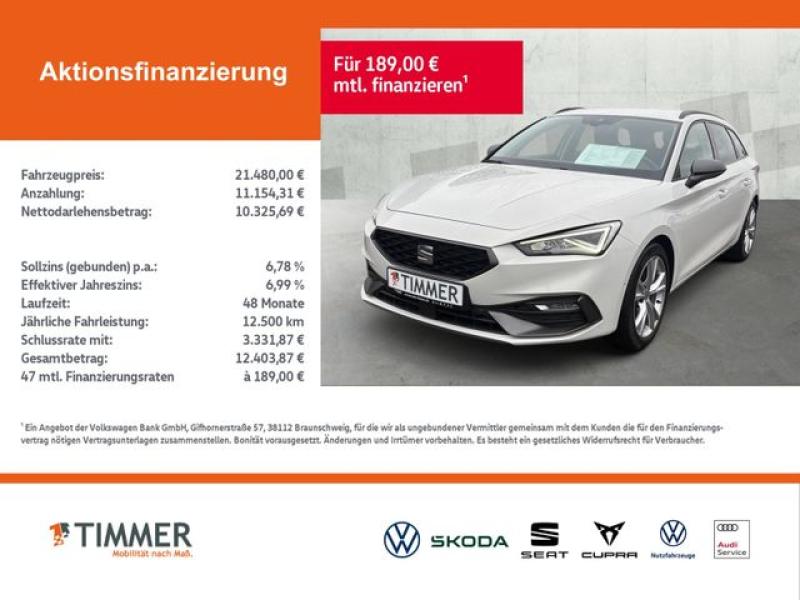 SEAT  Leon ST 1.5 TSI FR +LED +ACC +RKAM +NAVI +SHZ +1, Candy Weiss